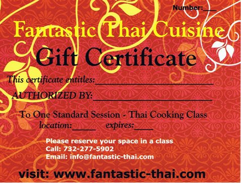 Cooking Class Gift Certificate